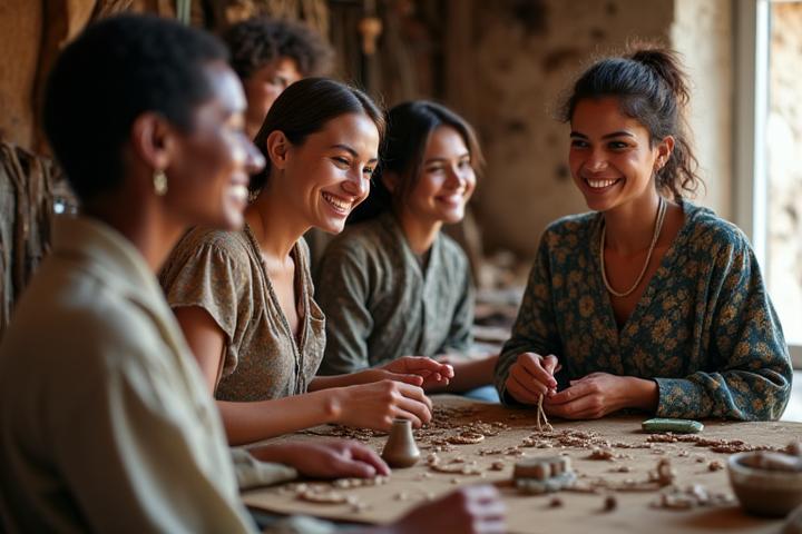 Small group meeting a local artisan in their traditional workshop
