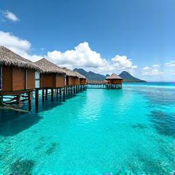 Overwater bungalows in Bora Bora